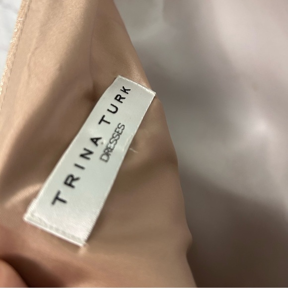 Trina Turk Gold Shimmer one shoulder embellished formal mini dress glam - Picture 9 of 11